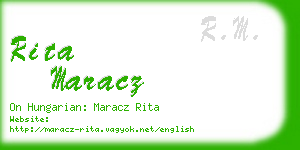 rita maracz business card